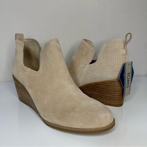 Toms Cream Wedge Ankle Shoes